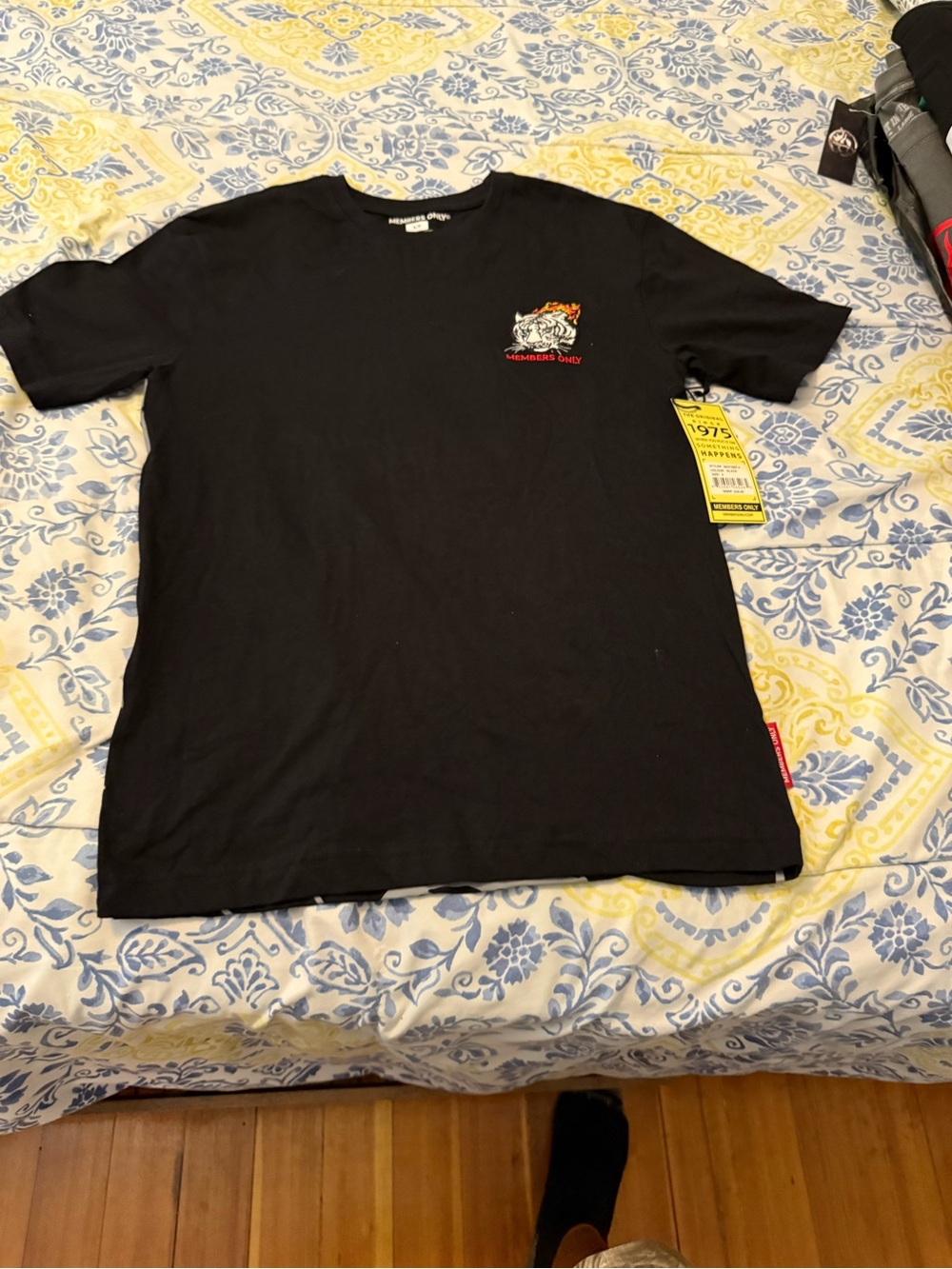 Members Only Black Graphic Pocket Tee - Unbranded size S